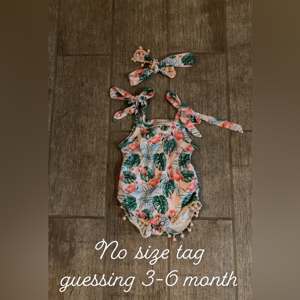Baby Girl 3-6 month Flamingo Romper